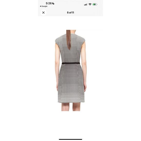 Akris Punto Patterned Sleeveless Midaxi Dress Size 8 Dots Navy NWT $1190 - Picture 6 of 16
